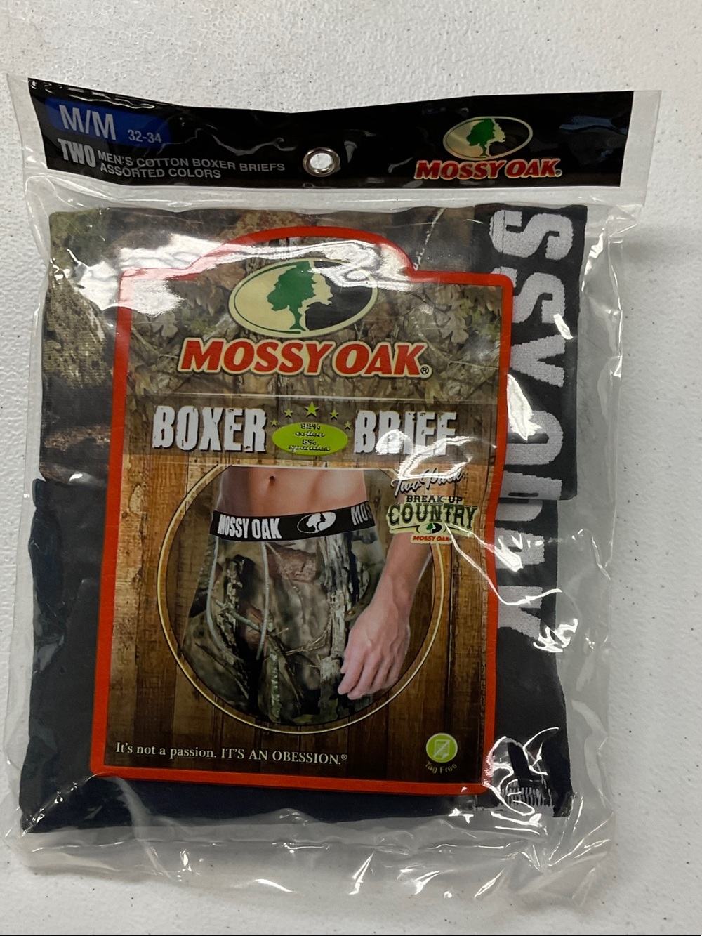 Mossy Oak Men's Boxer Briefs - Black & Camouflage